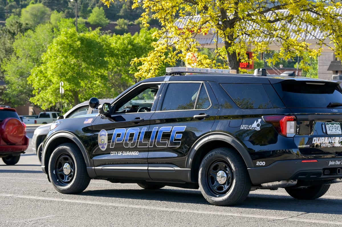 Patrol car of the police department in the city of Durango, Colorado